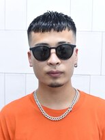 メリケンバーバーショップ コウベ(MERICAN BARBERSHOP KOBE)&nbsp;七三オールバックツイストパーマかき上げヘアコンマヘアc8