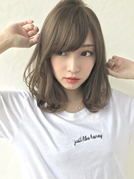 シルクレイ 吉祥寺店(Silk-lei) 大人かわいいフェザーバング小顔アッシュベージュ20代吉祥寺