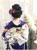 お祝い事でのヘアーセットと振袖の着付け