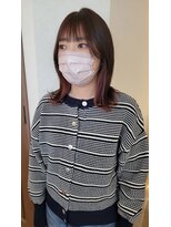 ベルコフレ 玉造店(Belle Coffret)&nbsp;【BelleCoffret】イヤリングカラー インナーカラーピンク ボブ