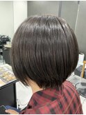 地毛風ブラウン×ショートボブ