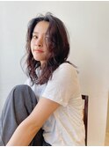 パーマ レイヤー レイヤーパーマ ミディアムパーマ 暗髪ヘア