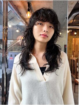 ヒュージ 三軒茶屋(huge) レイヤーロング/前髪/ニュアンスパーマ/顔周りカット/20代30代