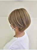 ◆10代20代/ショートフルブリーチ/ミルクティベージュ