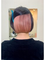 ヘアーサロンアンク(hair salon anc)&nbsp;ピンクサワー・２回ブリーチ・ブリーチ縮毛矯正履歴有り