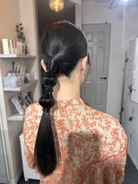コアブラン 原宿 明治神宮前(CORE blanc) タイトポニーテール/編み下ろし/ヘアアレンジ/ヘアセット