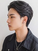 ヘアメイク アージュ 天神西通り店(HAIR MAKE age) カルマパーマ 毛流れショート かき上げ ニュアンス 黒髪 ウルフ
