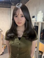 ラベル 渋谷(LAVEL) ダークグレージュミディアムレイヤーカットシースルー前髪カット