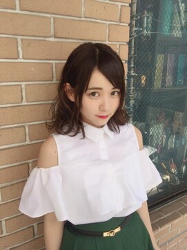 サロンドミルク 原宿(salon de MiLK) 【salon de MiLK原宿】イルミナグレージュ×外ハネウェーブ