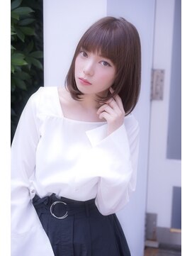 ラルジュ(large) 【large】オトナ可愛いワンカールボブ/前髪パッツン