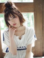 ゆるカジお団子ハーフアップ