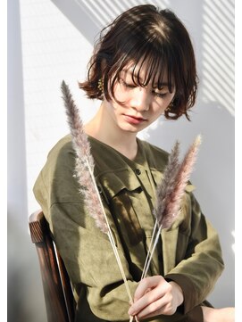 ユノ(juno) 【juno】顔まわりレイヤーボブのおしゃれパーマスタイル♪