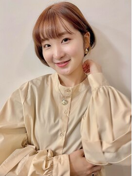 サロンド アクトレス 恵比寿店(salon de actress) ナチュラルショートボブ　オレンジ　インナーカラー