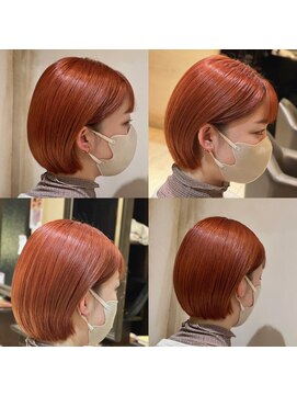 アレクサンドルオブカラーズカナザワ(ALEXANDRE OF COLORS KANAZAWA) パツッとボブ　オレンジカラー