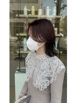 ヘアデザイン ソラ(Sola)&nbsp;ラベンダーピンク×小顔レイヤー/上品艶カール,斜めバング