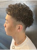 ツイストスパイラルパーマ フェードカット マッシュ