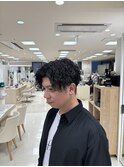 波巻きスパイラルセンターパート/メンズパーマ/平塚メンズパーマ