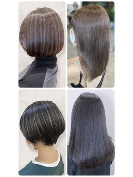美容室フルール 透明感♪20代30代40代髪質改善カラー内巻きショートボブ小顔艶感