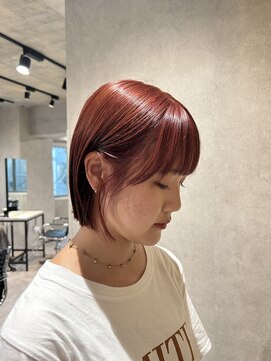 ハイプ(HYPE) 【藤沢/湘南】イルミナWカラー/オレンジブラウン/ボブスタイル