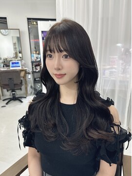 ハピネス 梅田茶屋町店(HAPPINESS) 韓国ヘア/ロングレイヤー/顔周りカット/ブリーチなし/グレージュ