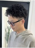 三重桑名ニュアンスパーマフェザーパーマ緩めセンターパートヘア