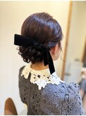 低めのシニヨンアレンジ＊
