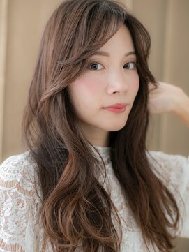 カバーヘア 上尾西口店(COVER HAIR) ミルクティーカラー韓国風巻きフェミニンロング314X上尾30代40代