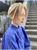 NUDEハイトーンハンサムショート ダブルカラー大人ショートボブ
