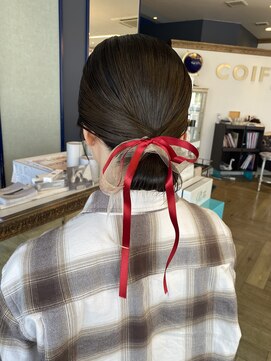 コワファースト 大分(COIFF1RST) 成人式/リボン/シニヨンスタイル