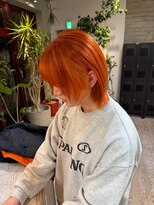 ヲタク(wotaku.) オレンジカラーペールオレンジダブルカラーハイトーンウルフ暖色