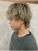 ダブルカラースパイラルパーマツイストパーマフェード短髪