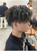 メッシュハイライトスパイラルパーマツイストパーマツーブロック