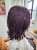 レイヤーボブ/ボルドーブラウン