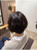 コテ巻き風ショートボブパーマ