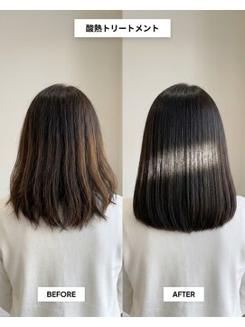 SENJYU 名古屋 名駅【髪質改善 縮毛矯正 白髪ぼかし特化サロン】【4/1OPEN(予定)】 酸熱トリートメントで髪質改善ミディアムヘア