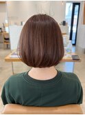 簡単スタイリング！まろやかブラウン＊ナチュラルワンカールボブ