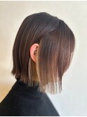 【韓国ヘア】前下がりタッセルボブ　インナーカラー