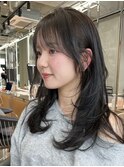 ダークブルー/小顔/ワンホンレイヤー/似合わせカット/顔周り