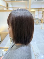 スピンヘアー 烏丸店(Spin hair) 縮毛矯正とパツンとボブ 学割U24/ストレートヘア/ボブスタイル