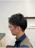 メンズショートスタイル　ハイライト　ブリーチ　メッシュ　