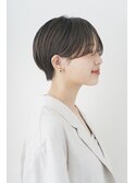 暗髪×束感ショート×小顔矯正立体カット×シースルーバング