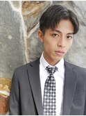 センターパート　ビジネス　爽やかヘア