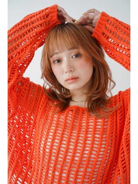 トクテ 吉祥寺(tokute) くびレイヤーエモージュ前髪モテベージュレイヤーミディ/吉祥寺