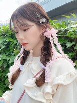 ヘアアレンジ_グレーベージュレイヤーロング前髪パーマ_ba465581