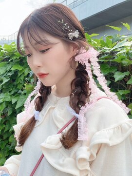 アルバム 銀座(ALBUM GINZA) ヘアアレンジ_グレーベージュレイヤーロング前髪パーマ_ba465581