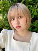 ハイトーンレイヤーボブ/ウルフボブ/ショート/ハイトーンカラー