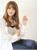 グラデーションカットシースルーバング大人可愛い大人美人艶前髪