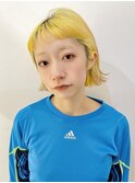 イエローカラー切りっぱなしボブ横浜　成田