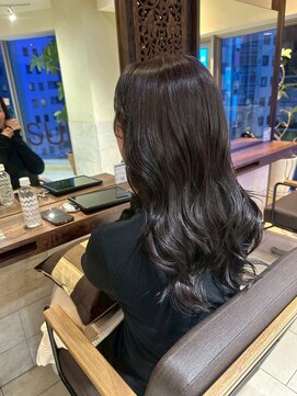 ヘアリゾート粋 ティガ 池袋店(tiga) ツヤ髪/ロングウェーブ/ダークブラウン