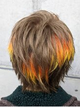 デザインカラー［OCEANTOKYO/メンズサロン/センターパート/メンズ/マッシュ/ウルフ/ニュアンスパーマ］